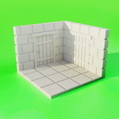 Dungeon corridor tile with two doorways for RPG maps.