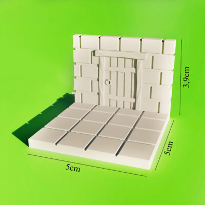 Size reference image showing dimensions of a door dungeon tile.